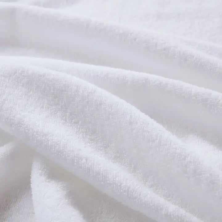 Essential Shawl Collar Cotton Terry Bath Robe, White