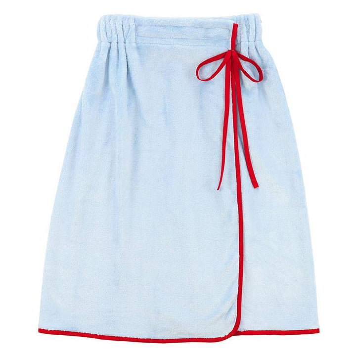 Spa Wrap - Blue + Red  Bow: One Size Fits Most